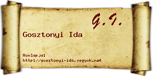 Gosztonyi Ida névjegykártya