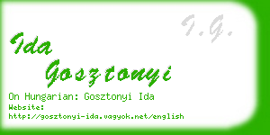 ida gosztonyi business card